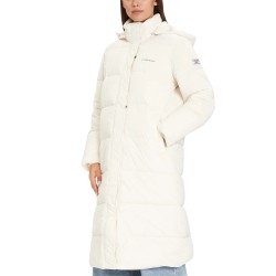 Guess Chaqueta Fibras Gj Long Lenght Puffer Cream Crema Mujer