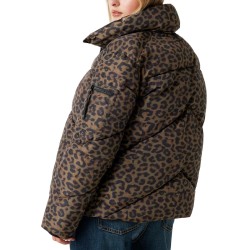 Guess Chaqueta Fibras Martina Print Crop Puffer Animal Print Mujer