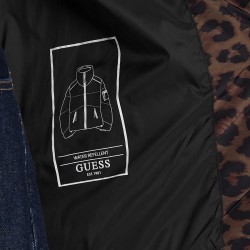 Guess Chaqueta Fibras Martina Print Crop Puffer Animal Print Mujer