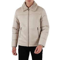 Guess Chaqueta Híbrida Fibras Shearling Puffa Jack Beige Hombre