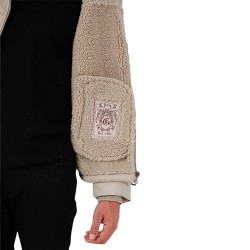 Guess Chaqueta Híbrida Fibras Shearling Puffa Jack Beige Hombre