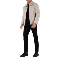 Guess Chaqueta Híbrida Fibras Shearling Puffa Jack Beige Hombre