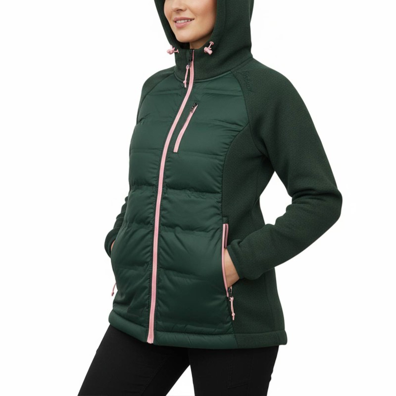 Joluvi Chaqueta Híbrida Fibras Nublo W Verde Bosque Mujer