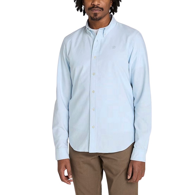 Timberland Camisa Oxford de Corte Entallado Azul Claro Hombre