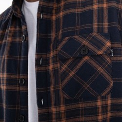 Hurley Camisa Axe Sherpa Flannel Obsidian Azul Marino Hombre