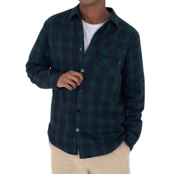 Hurley Camisa Axe Sherpa Flannel Jade Horizon Camo Azul Verde Hombre