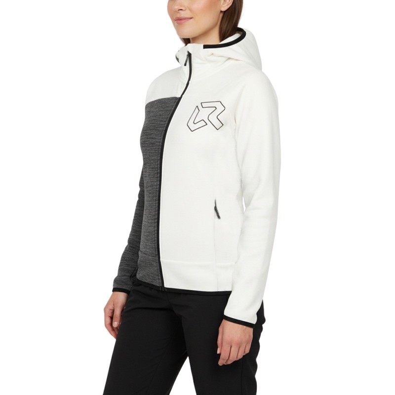 Rock Experience Sudadera Polar Kobra Hoodie Fleece Blanco Mujer