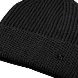 Calvin Klein Gorro Metal Wool Beanie Negro Charcoal Heather Hombre