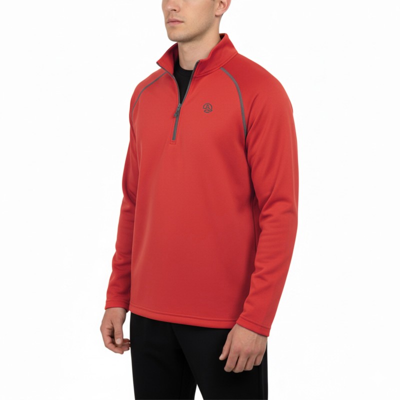 Ternua Pull Polar Drac 1/2 Zip Rojo Orange Hombre