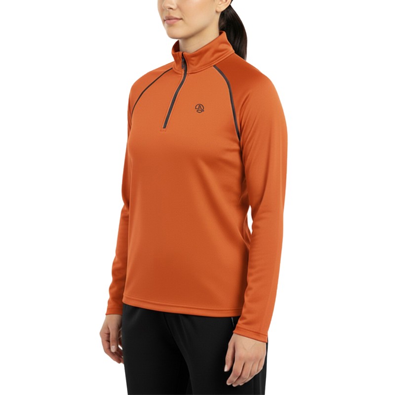 Ternua Pull Polar Morge 1/2 Zip Naranja Deep Orange Mujer