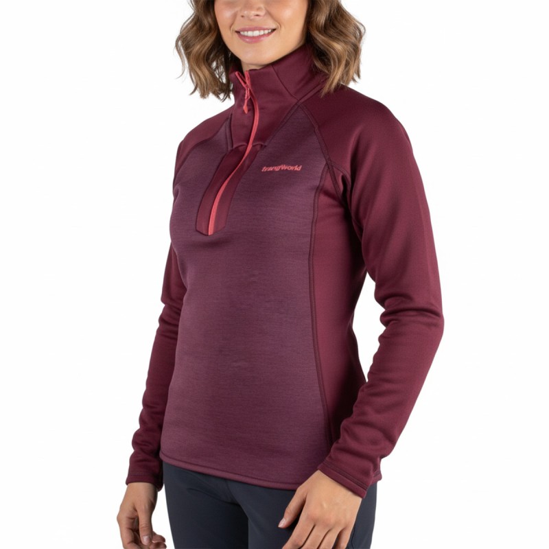 Trangoworld Pull Polar Omessa Granate Red Bud Mujer