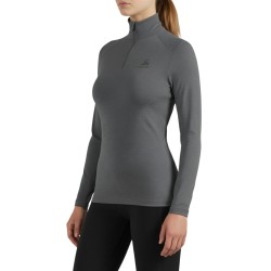 Odlo Camiseta Térmica Active Warm Media Cremallera Gris Jaspeado Odlo steel grey melange Mujer