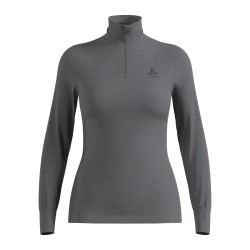Odlo Camiseta Térmica Active Warm Media Cremallera Gris Jaspeado Odlo steel grey melange Mujer