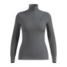 Odlo Camiseta Térmica Active Warm Media Cremallera Gris Jaspeado Odlo steel grey melange Mujer