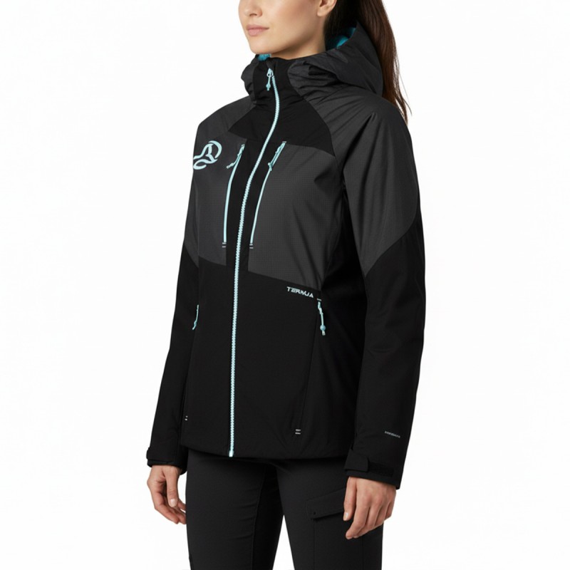 Ternua Chaqueta Polar Cortavientos Kimoa Black Negro Azul Mujer
