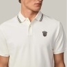 Hackett Polo Insignia Manga Corta Heritage Badge Blanco Crema Off White Hombre