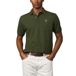 Hackett Polo Insignia Manga Corta Heritage Badge Verde Musgo Moss Green Hombre