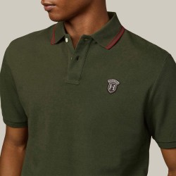 Hackett Polo Insignia Manga Corta Heritage Badge Verde Musgo Moss Green Hombre