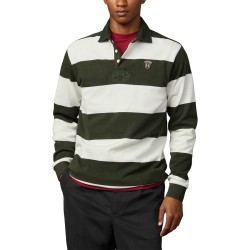 Hackett Polo Rugby Rayas Heritage BDG STR Verde Musgo Blanco Off White Hombre