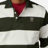 Hackett Polo Rugby Rayas Heritage BDG STR Verde Musgo Blanco Off White Hombre