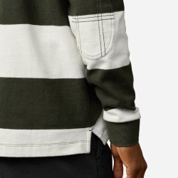 Hackett Polo Rugby Rayas Heritage BDG STR Verde Musgo Blanco Off White Hombre