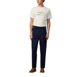 Hackett Pantalón Casual Chino H Pleated Azul Marino Old Navy Hombre