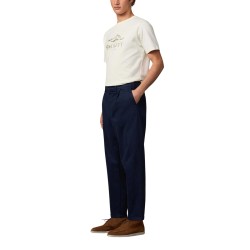Hackett Pantalón Casual Chino H Pleated Azul Marino Old Navy Hombre