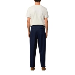 Hackett Pantalón Casual Chino H Pleated Azul Marino Old Navy Hombre