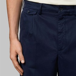 Hackett Pantalón Casual Chino H Pleated Azul Marino Old Navy Hombre