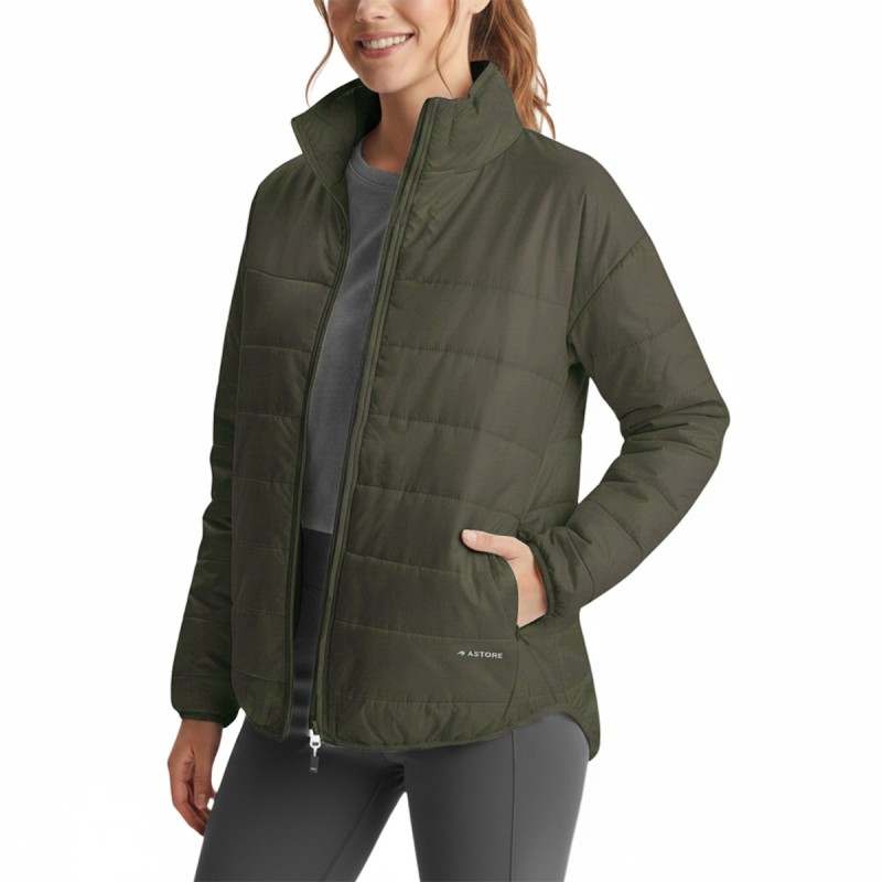 Astore Chaqueta Fibras Mills Verde Kaki Claro Mujer