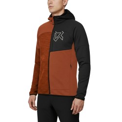 Rock Experience Sudadera Polar Kobra Hoodie Fleece Naranja Negro Hombre