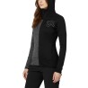 Rock Experience Sudadera Polar Kobra Hoodie Fleece Negro Gris Mujer
