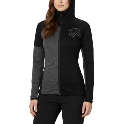 Rock Experience Sudadera Polar Kobra Hoodie Fleece Negro Gris Mujer
