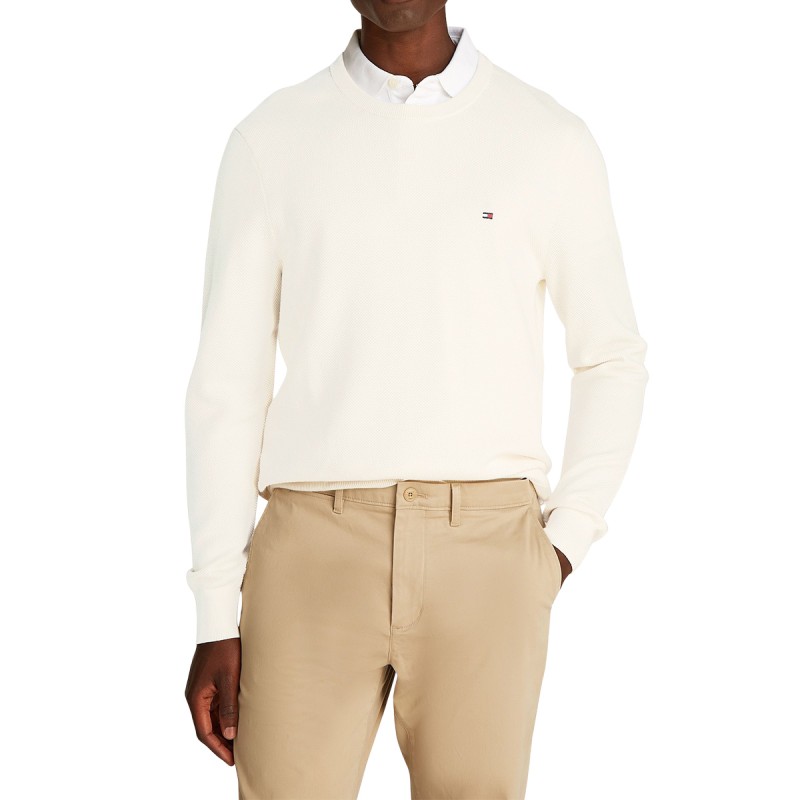 Tommy Hilfiger Jersey Essential Structure Blanco Roto Ivory Petal Hombre