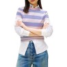 Tommy Hilfiger Camiseta Reg s Flag Rosa Morado Periwinkle Dust Multi Stripe Mujer