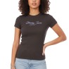 Tommy Hilfiger Camiseta Logo 1 Marrón Oscuro Black Walnut Mujer