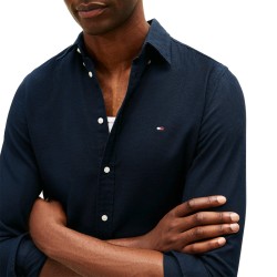 Tommy Hilfiger Camisa Flex Dobby Azul Oscuro Carbon Navy Hombre