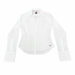 Tommy Hilfiger Camisa Baby Fit Long Blanco Ecru Mujer