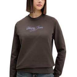 Tommy Hilfiger Sudadera Logo 1 Marrón Oscuro Black Walnut Mujer