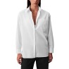 Calvin Klein Camisa Con Botones Holgada De Popelín Blanco Brilliant White Mujer
