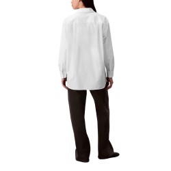 Calvin Klein Camisa Con Botones Holgada De Popelín Blanco Brilliant White Mujer