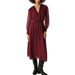 Pepe Jeans Vestido Mariette Estampado Lunares Rojo Lotus Red Mujer