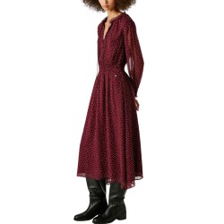 Pepe Jeans Vestido Mariette Estampado Lunares Rojo Lotus Red Mujer
