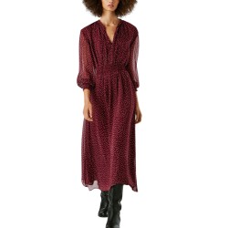 Pepe Jeans Vestido Mariette Estampado Lunares Rojo Lotus Red Mujer
