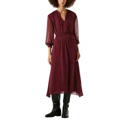 Pepe Jeans Vestido Mariette Estampado Lunares Rojo Lotus Red Mujer
