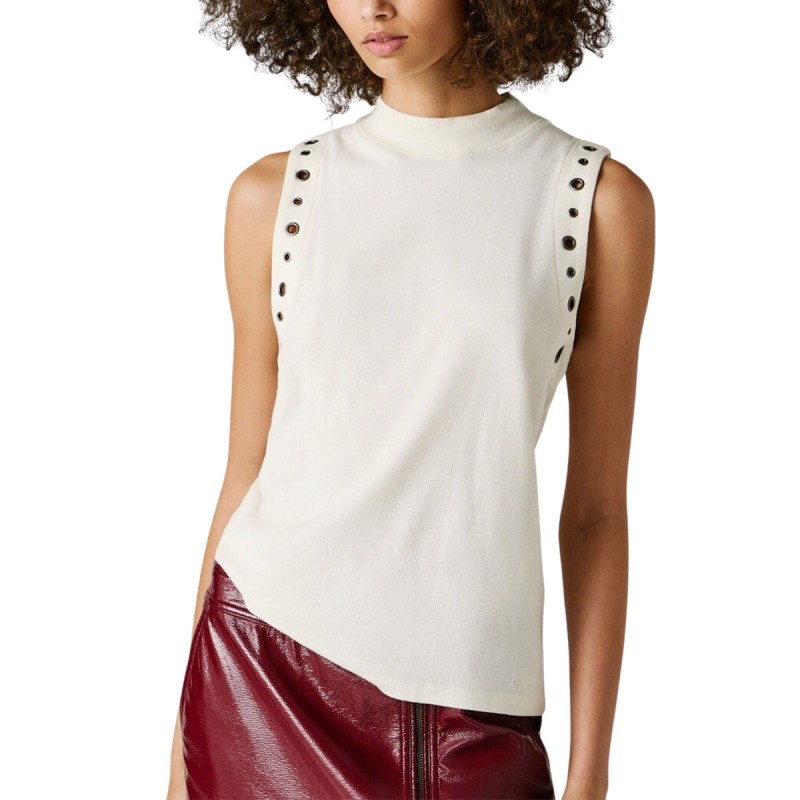 Pepe Jeans Camiseta Ben Blanco Roto Oyster White Mujer
