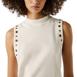 Pepe Jeans Camiseta Ben Blanco Roto Oyster White Mujer