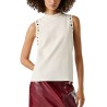 Pepe Jeans Camiseta Ben Blanco Roto Oyster White Mujer