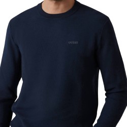 Guess Jersey Kalil Logo Embro Azul Oscuro Hombre