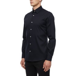 Guess Camisa Ls Tech Solid Shirt Azul Oscuro Hombre
